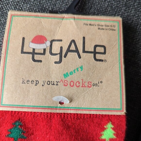 2 NWT Pairs of Men's Holiday Socks, Santa with a Dragon and Christmas Trees - Picture 5 of 7